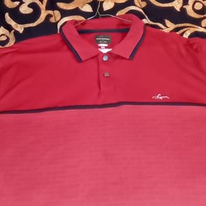 Burgundy and black shirt